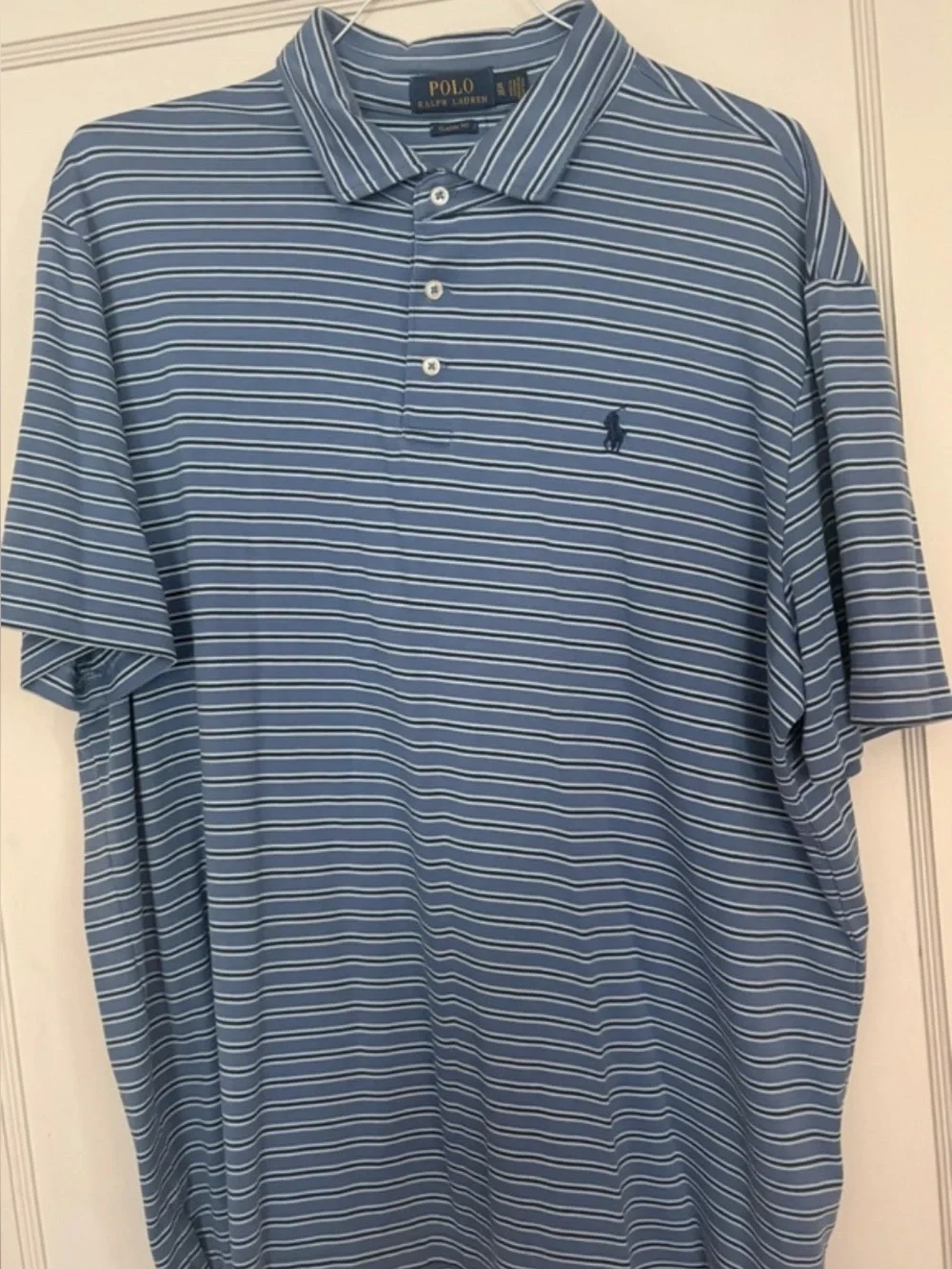 Ralph Lauren Light Blue Striped Polo Shirt